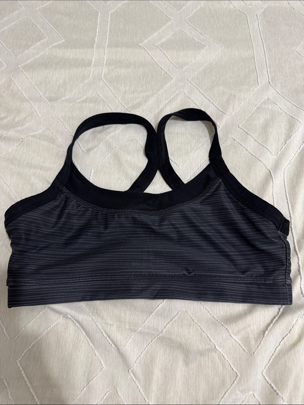 Avia Black Striped Racerback Sports Bra